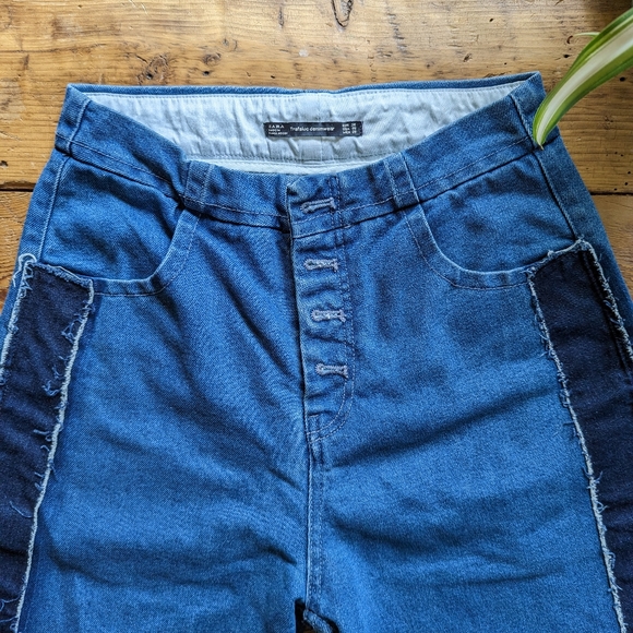 Zara, distressed jeans, size 6, cotton, two tone - Picture 2 of 5